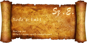 Szép Emil névjegykártya